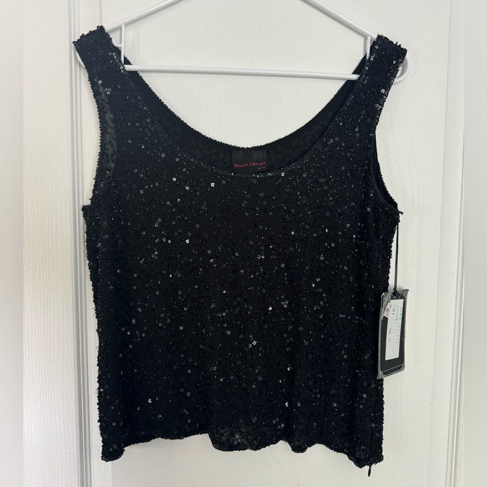 Vintage Beaded Sequin Frank Usher Sleeveless Top
